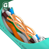 Câble Ethernet LAN flexible GETEKnet OEM ODM SFTP OFC en cuivre pur 100% Cat6a 23AWG à 8 conducteurs torsadés, 1000FT, gaine LSZH