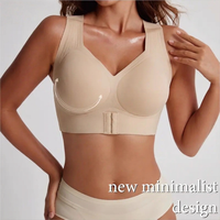 Soutien-gorge sans armatures en gel pour femme TK, couvrance totale, bretelles larges, soutien dorsal, confort quotidien sans coutures, soutien-gorge en gel pour femme