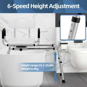 Tecforcare Chaise <span class=keywords><strong>de</strong></span> douche réglable robuste 300lbs Chaise <span class=keywords><strong>de</strong></span> <span class=keywords><strong>bain</strong></span> avec supports <span class=keywords><strong>de</strong></span> barre transversale pour équipement <span class=keywords><strong>de</strong></span> sécurité <span class=keywords><strong>de</strong></span> salle <span class=keywords><strong>de</strong></span> <span class=keywords><strong>bain</strong></span> pour personnes âgées - Product Image 3