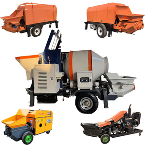 Pompe à béton électrique diesel sur <span class=keywords><strong>remorque</strong></span>, bétonnière avec pompe, camion pompe à béton, télécommande radio - Product Image 1