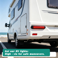 Luce Posteriore LED Rossa Omologata ECE 10-30V, Barra Luminosa Multifunzione per Freni e Posizione, per Camper, Roulotte, Camion, Barche e Rimorchi