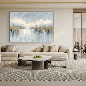 Bắc Âu núi Chân Trời tường nghệ thuật trừu tượng hiện đại vải sơn áp phích vàng mặt trời hình ảnh cho phòng khách trang trí treo - Product Image 2