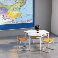 Ensemble de bureaux d'école, table d'étude pour étudiants, bureau et chaise d'école modernes réglables, table de lecture et de formation, ensemble de bureau d'étude pour enfants