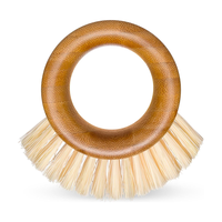 Brosse à légumes en bambou à poils naturels, brosse de nettoyage pour fruits et légumes, manche en bois, écologique