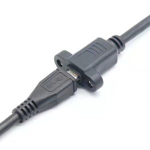 Custom Male to Female Screw Panel Mount <strong>Micro</strong> <strong>B</strong> <strong>USB</strong> Data Extension Cable - Product Image 3