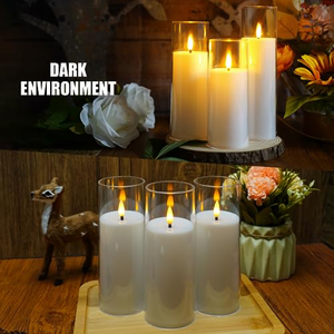 Bougies Électriques LED Sans Flamme Scintillantes de Luxe pour la Maison, Noël, Halloween, Mariages – Décorations Vela Bougies Piliers en Acrylique - Product Image 4