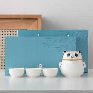 Juego de tetera de viaje portátil de dibujos animados con tema de Panda, viaje al aire libre, Camping, taza exprés para beber, regalos de negocios de alta calidad - Product Image 2