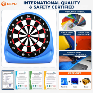 Ceyu - Juego de Dardos Inflables de Fútbol con Bolas de Velcro, Juego de Lanzamiento de Bolas, para Jardín, Fiestas al Aire Libre, Niños, Logotipo Personalizado Comercial - Product Image 3