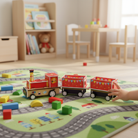 Nouveauté jouet artisanal en bois science créative Kit de train de voyage électrique ferroviaire classique pour enfants ensembles inclus en vente