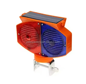 Luce di Segnalazione Solare Impermeabile, Lampada LED Lampeggiante ad Alta Luminosità, in Plastica con Grado di Protezione IP66, Rossa e Blu per Costruzioni Stradali e <span class=keywords><strong>Traffico</strong></span> - Product Image 3