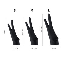 Guantes de Dibujo Negros de 3 Capas con Protección para Dos Dedos, Tallas S-M-L, para Tableta Gráfica, iPad y Dibujo en Papel, de Bview Art, Gran Venta