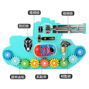 <span class=keywords><strong>Montessori</strong></span> aides pédagogiques en bois transport pour enfants planche occupée éducation précoce illumination amusant orgue déverrouiller éducatif - Product Image 4