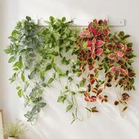 Plantes murales artificielles en forme de feuilles simulées, gazon veiné, Pothos, lierre grimpant, plantes rampantes, vente en gros