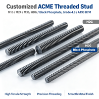 ACME Threaded Stud M16 M24 M36, HDG & Black Phosphate, Grade 4.8 A193 B7M High Tensile Industrial Threaded Rod