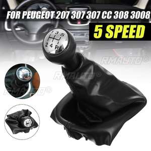 5 Speed Car <b>Gear</b> Shift <b>Knob</b> With Gaitor Boot Complete Fit for Peugeot 207 307 CC 308 - Product Image 1