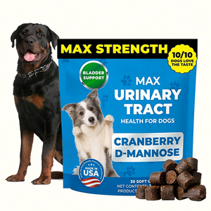 Max Strength Complément Urinaire pour Chiens à la Canneberge avec D-Mannose, Soutien <span class=keywords><strong>de</strong></span> la <span class=keywords><strong>Vessie</strong></span>, Friandises à Mâcher Souples, Sachet <span class=keywords><strong>de</strong></span> 30 Unités, Approvisionnement en Gros - Product Image 6