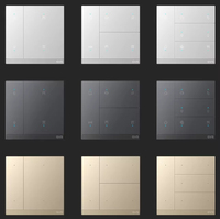Interrupteur mural intelligent Gvs Knx Waltz 4Gang 4 voies 8 touches IPS pour rideaux, éclairage et contrôle de scènes, bouton poussoir pour domotique