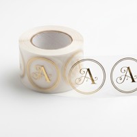 Etiqueta Adhesiva de Vinilo Transparente Personalizada OEM con Lámina Dorada, Etiquetas con Logotipo Transparente de Marca Privada, Resistentes al Agua para Cosméticos, Alimentos y Bebidas