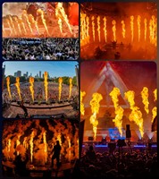 Machine à jets de flamme DMX à cinq têtes, projecteur blanc chaud, effets de scène pour événements, en fer, contrôlée par DMX512