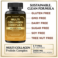 Rosebest Collagène Hydrolysé Multi-Source Naturel Végétalien 2400mg – Complexe de Peptides Protéiques en Capsules – Complément pour Cheveux, Peau et Ongles