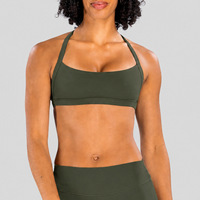 NCLAGEN Soutien-gorge de sport à double bretelle pour femme, dos en forme de V, séchage rapide, respirant, col carré, pour yoga en plein air, gym, fitness
