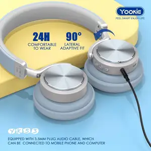 Yookie-auriculares inalámbricos BT5.0 de graves profundos, cascos personalizados con ANC para ordenador, juegos, TV