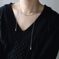 Collier long tendance en acier inoxydable avec pendentif breloque pour femmes, style cyberpunk cool