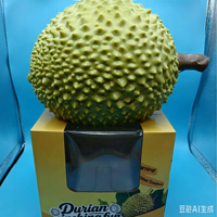 Buah-buahan simulasi raksasa yang empuk dan kreatif untuk meredakan stres, termasuk durian dan nangka yang dapat diperas dan dilepas.