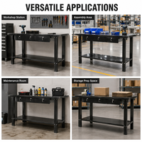 Station de travail tout métal en acier, supportée par OEM, 3 tiroirs verrouillables, étagère inférieure, taille personnalisable disponible, 200 kg
