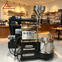 Tostadora de Café de 6 kg, Tambor de Acero Inoxidable, Máquina para Tostar Granos de Café, Tostadora de Café para Capacitación en Cafeterías