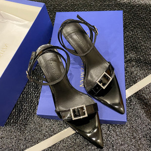 Sandal Wanita Tren Fashion Elegan Musim Panas 2025, Hak Stiletto 8cm, Model Slip-On dengan Tali Gesper, Bahan Kulit Domba yang Nyaman - Product Image 5