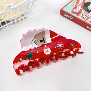 Pinzas de Pelo de Plástico con Diseño de Botas de Papá Noel y Calcetines de Árbol de Navidad, Coloridas y Lindas, para Mujeres y Niñas, para Flequillo - Product Image 4