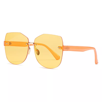Nouvelles lunettes de soleil tendance avec protection UV400, unisexes, durables, légères, surdimensionnées, sans monture, rectangulaires, sans cadre