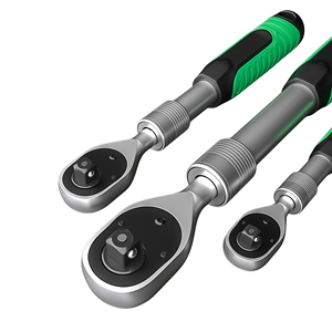 Llave de Trinquete Industrial Telescópica de 72 Dientes, 1/2 Pulgada, Acero Cr-V, Niquelado Perlado, Liberación Rápida, 300-440 mm - Product Image 1
