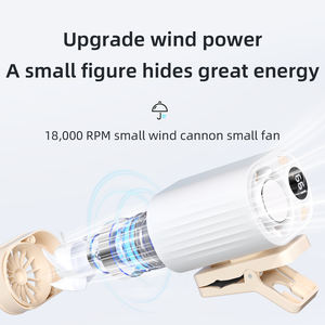 Mini <span class=keywords><strong>ventilateur</strong></span> portable haute vitesse <span class=keywords><strong>à</strong></span> clip, 199 vitesses, régulation progressive, rotation <span class=keywords><strong>à</strong></span> 360°, rechargeable, sans pales, pour voiture, sur batterie - Product Image 5