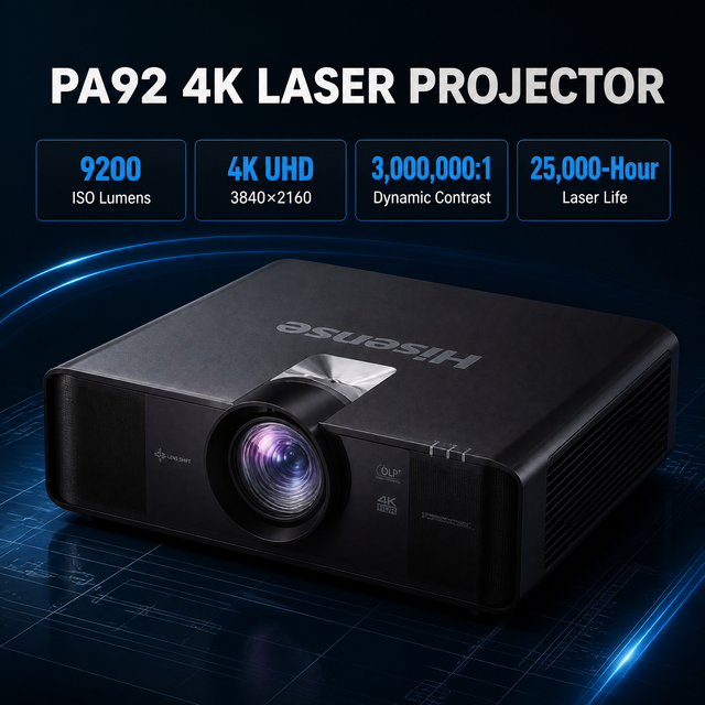 Hisense PA92 Ultra High Brightness 4K Laser Projector for Outdoor Projection Mapping Large Scale Event