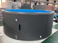 Aufblasbarer PVC-Pool für Draußen mit Drop-Stitch-Technologie, 4m Durchmesser, Rund, Großformatig, Tragbarer Familien- und Kinder-Schwimmpool mit Bodenplane