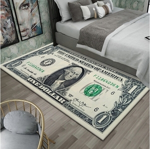 Tappeto Economico Moderno con Stampa Digitale, Divertente Tappeto 3D Spesso, Personalizzabile con Motivo a Banconote, Antiscivolo, Decorativo - Product Image 5