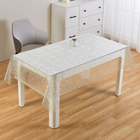 Nappe en PVC transparente avec paillettes argentées RNPT, nappe scintillante imperméable, taille personnalisée pour mariage, fête, dîner