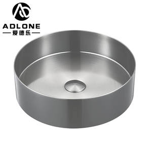 Lavabo de baño cepillado Fregadero de baño Fregadero de acero inoxidable Color primario Plata - Product Image 1