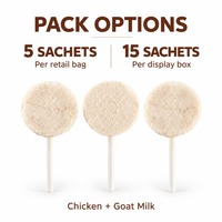 Sucettes lyophilisées pour chats au poulet et au lait de chèvre 1,4g, sachet de 5, vente en gros