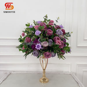 SMOOTH - Bola de Flores de Rosa Artificial de Seda Verde y Morada de Alta Calidad, 60 cm, Centros de Mesa y Decoraciones para Bodas - Product Image 4