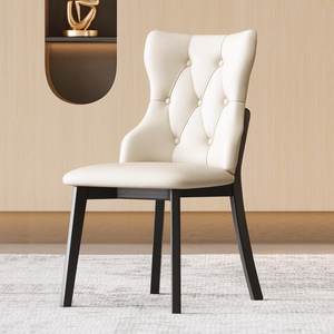 Ghế ăn nhà hàng đặt đồ nội thất phòng ăn da Bắc Âu hiện đại vàng sang trọng gỗ Ghế ăn cho bàn ăn - Product Image 4