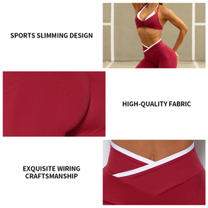 Set da Yoga Senza Cuciture Completo da Palestra e Fitness Reggiseno Sportivo Monospalla <span class=keywords><strong>Leggings</strong></span> con Arricciatura e Top a Maniche Corte Completi da Allenamento per Donna - Product Image 4