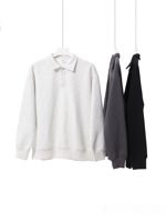 Fabricants de vêtements personnalisés printemps et automne 350 grammes 100% coton sweat-shirt pour hommes couleur unie Simple haut à manches longues