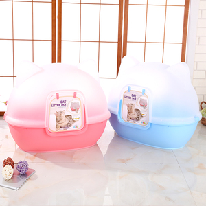 Venta al por mayor nuevo diseño de alta calidad de plástico lindo gato grande caja de arena para gato - Product Image 1