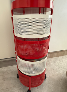 Hot Sale Plastic Metal Kitchen Trolley <b>Cart</b> <b>Storage</b> Rack 360 Degree Rotating Baskets Multi-functional Save Space for Home Hotel - Product Image 6