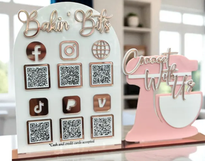 Letrero de Acrílico con Código QR, Personalizable con Iconos para Múltiples Redes Sociales, Apto para Panaderías - Product Image 4