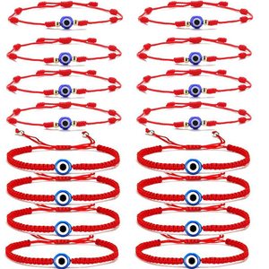 <span class=keywords><strong>Pulsera</strong></span> <span class=keywords><strong>de</strong></span> Hilo Rojo <span class=keywords><strong>de</strong></span> la Suerte con <span class=keywords><strong>Ojo</strong></span> Turco, Personalizada al por Mayor, con Ojos Azules <span class=keywords><strong>de</strong></span> Resina, <span class=keywords><strong>7</strong></span> <span class=keywords><strong>Nudos</strong></span>, <span class=keywords><strong>Pulsera</strong></span> <span class=keywords><strong>de</strong></span> Cuerda para Parejas - Product Image 1