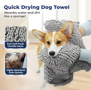 Kalınlaştırılmış Şönil Büyük Boy Köpek Havluları Hızlı Kuruyan Dikdörtgen Banyo Temizlik Havluları Ekstra Yumuşak Peluş Modern - Product Image 4